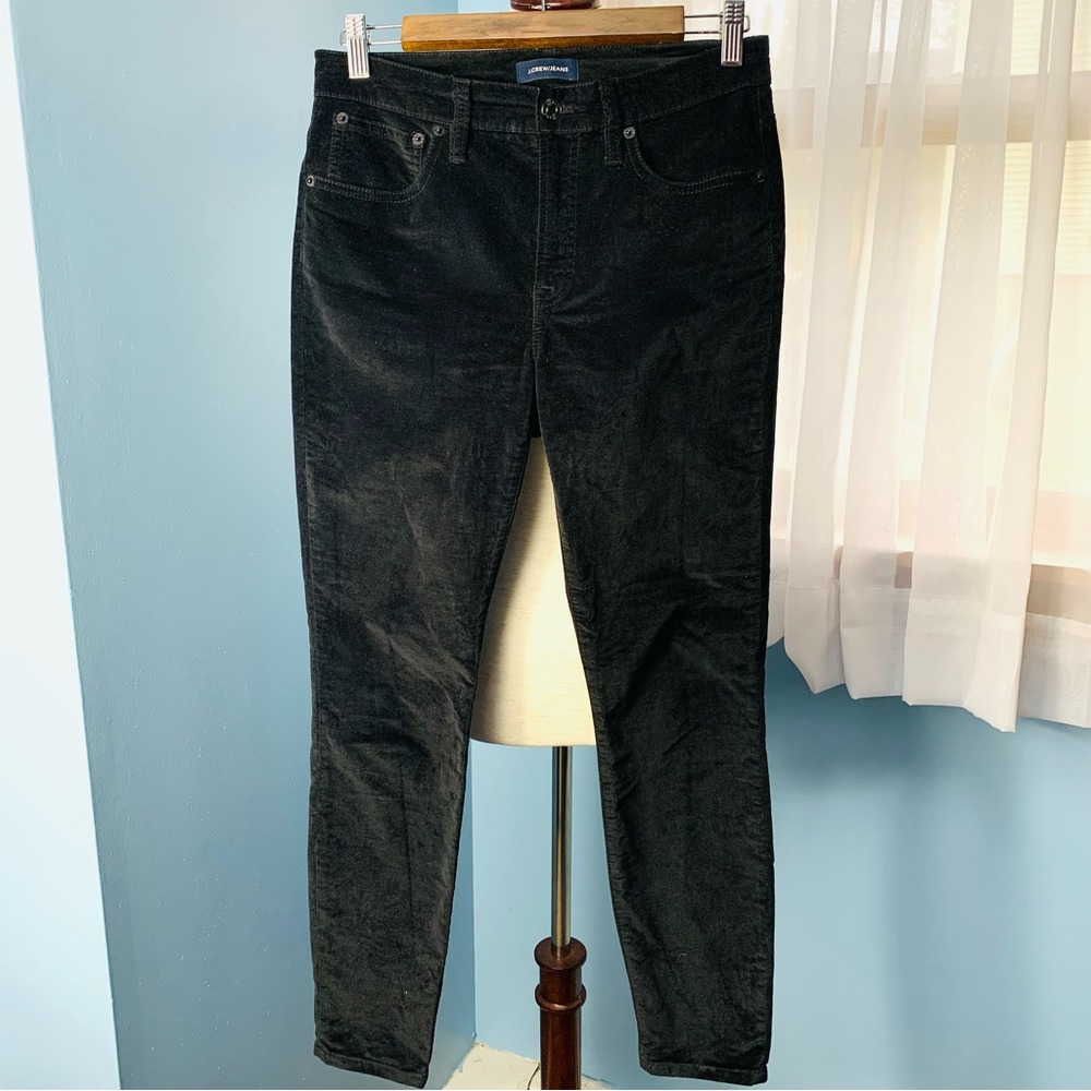 J. Crew Black Velvet Toothpick Jeans - Picture 2 of 7